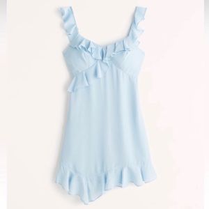 NEW WITH TAGS Abercrombie Asymmetrical Blue Ruffle Dress - M